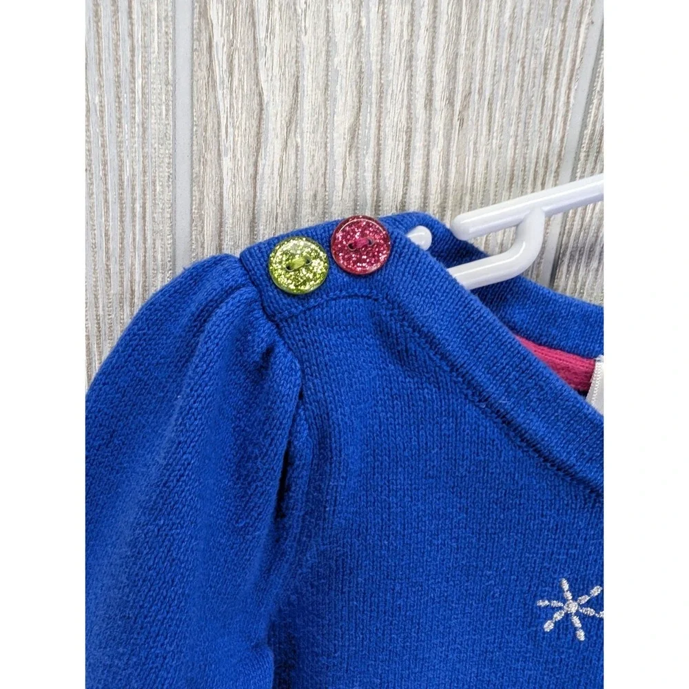 Gymboree Panda Bear Knit Dress Girl 3T 100% Cotton Skiing Glitter Embroidered